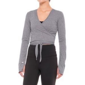 Manduka Grey Wrap Yoga Top